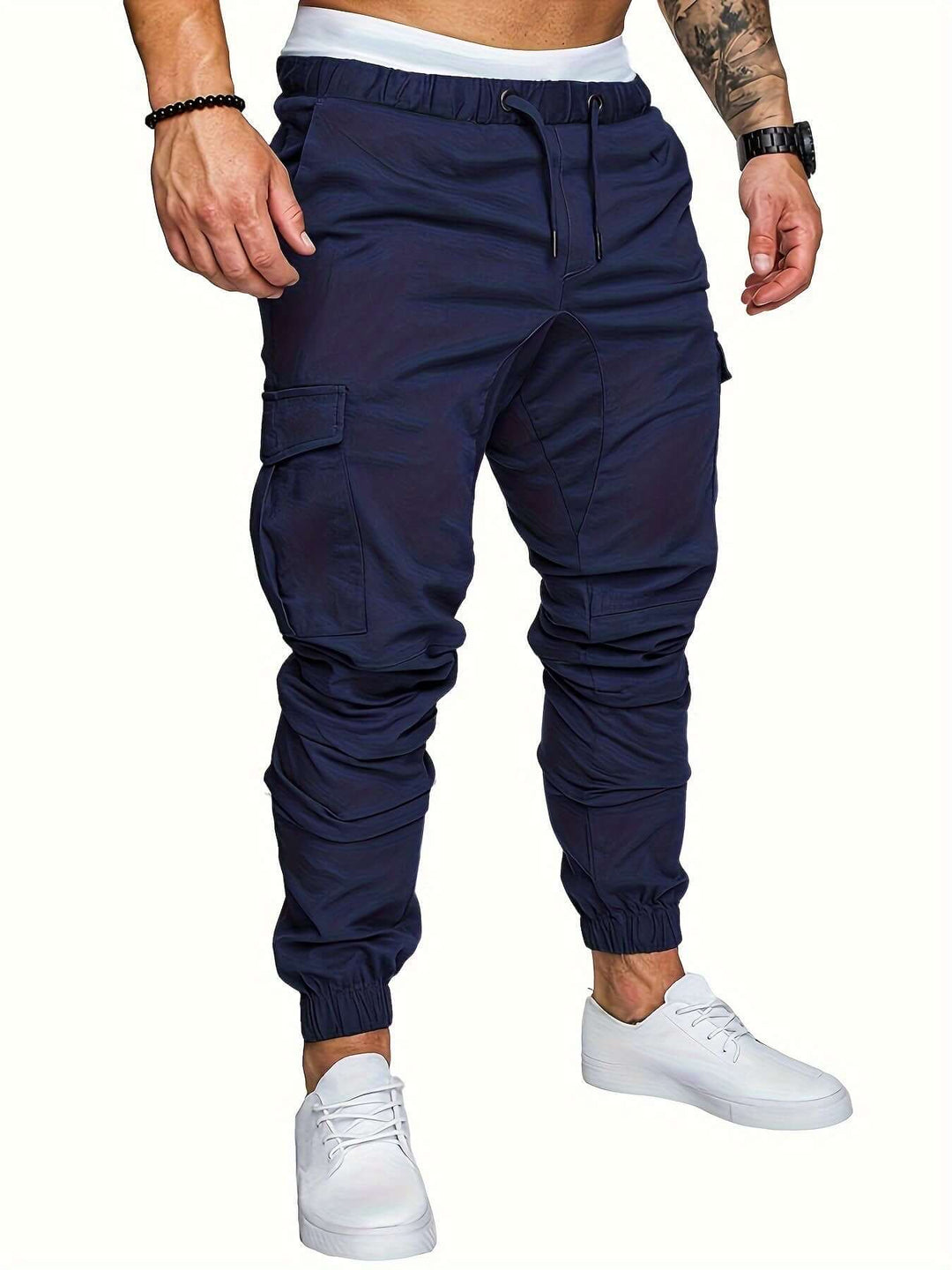 Men's Cargo Jogger Pants with Elastic Waist