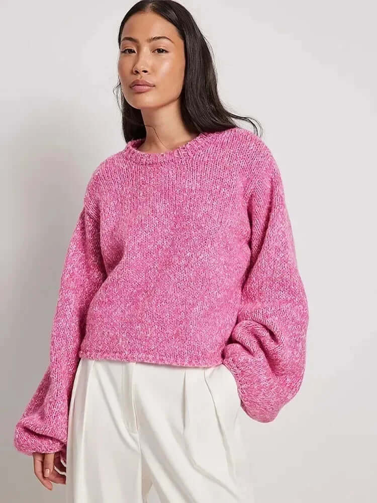 Women's Long Sleeve Crop Top with Open Back