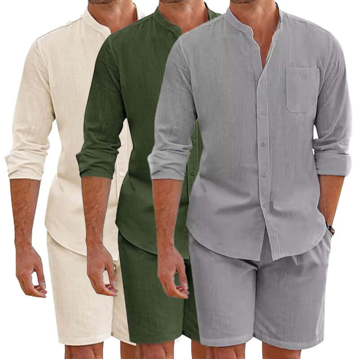Men's Cotton Blend Shirt & Shorts Set