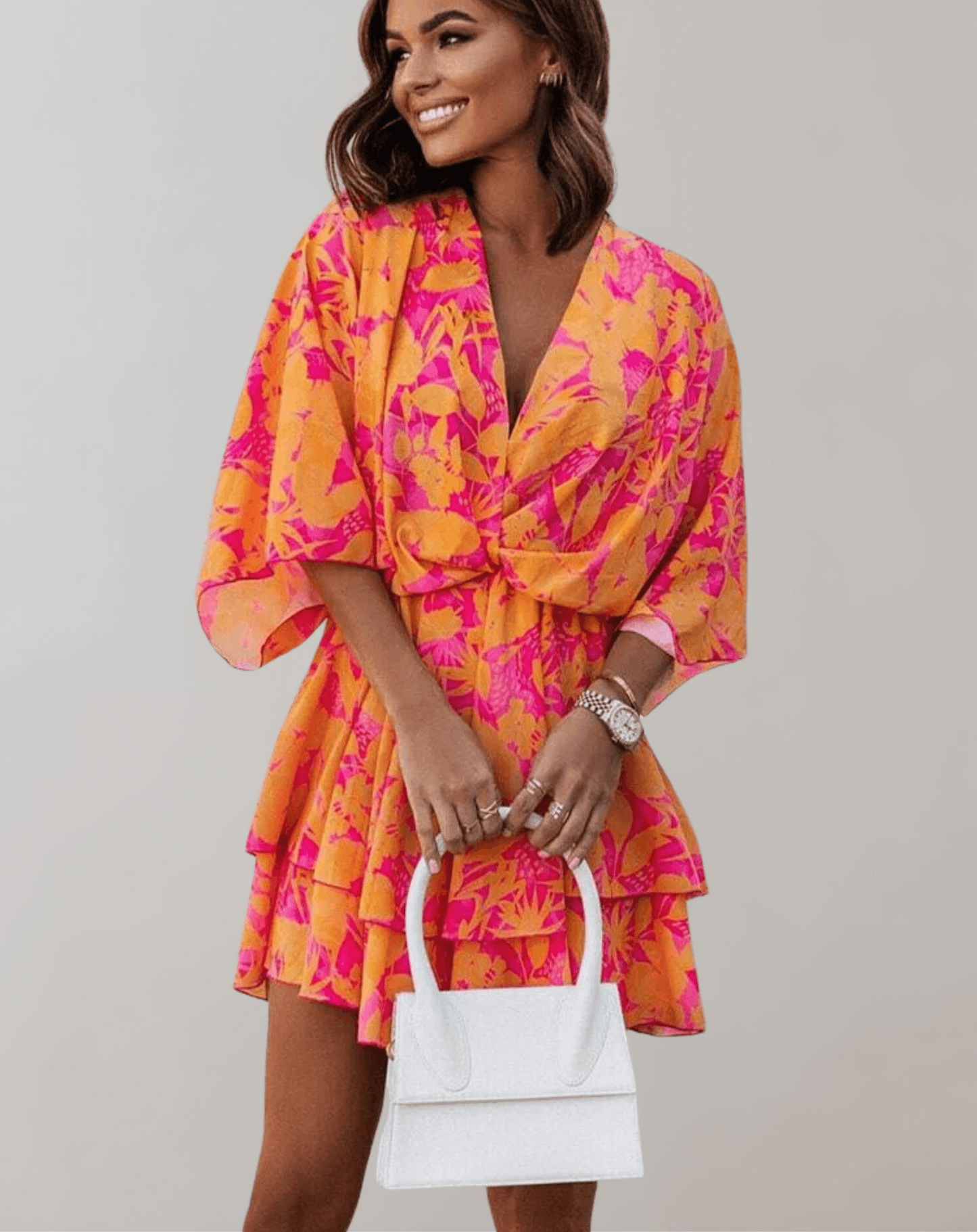 Pink, Orange, White