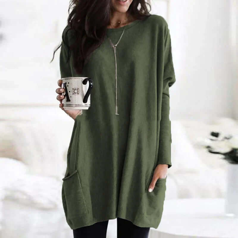 Oversized Cotton Tunic Sweater for Women
