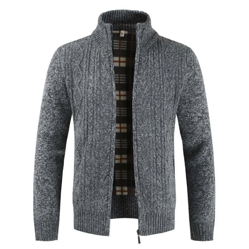 Men's Cable Knit Zip Cardigan