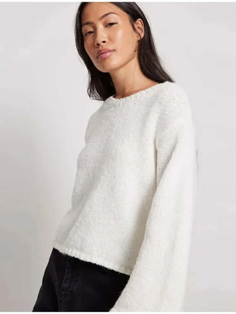 Women's Long Sleeve Crop Top with Open Back