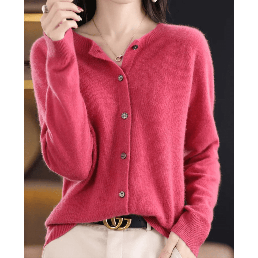 Women's Cashmere Cardigan with V-Neck