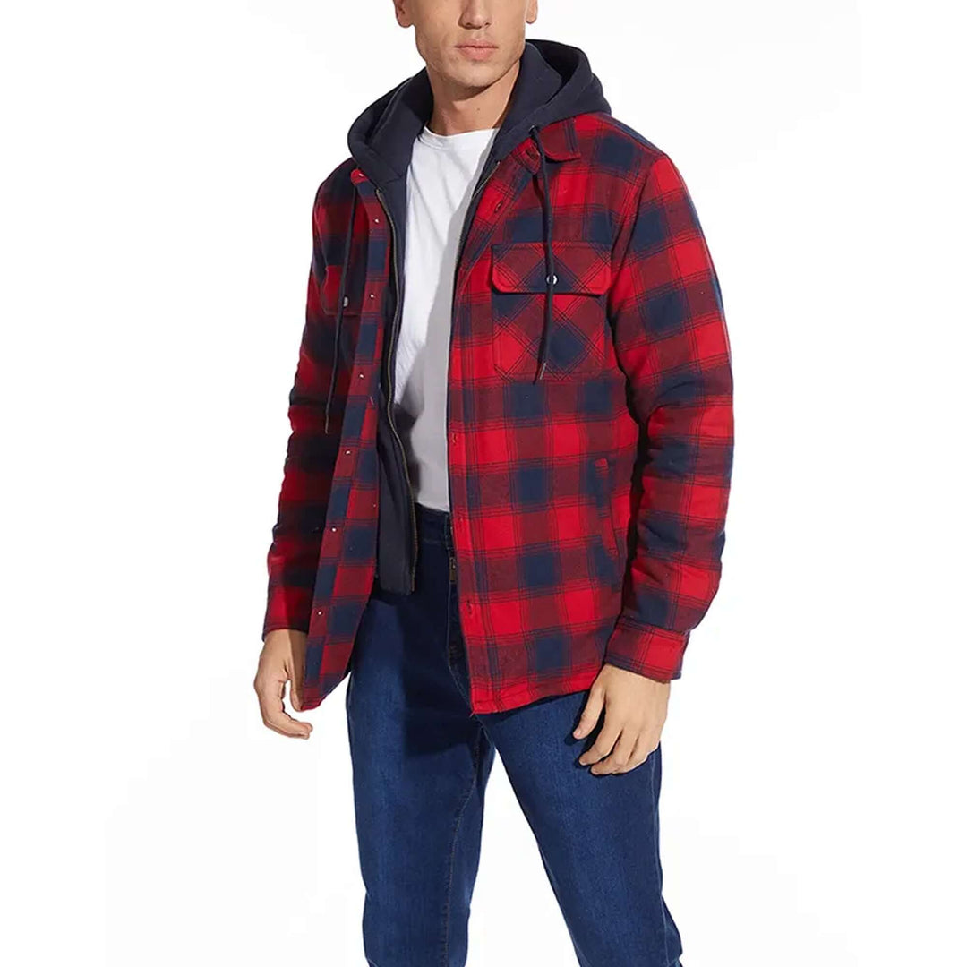 Men's Checked Long Sleeve Casual Jacket