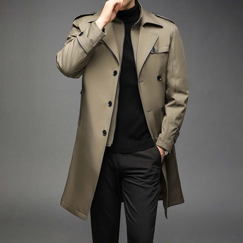 Men's Double-Breasted Trench Coat