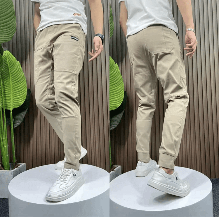 Men's Tapered Joggers with Elasticated Waist & Cuffs
