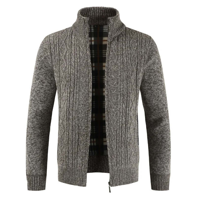 Men's Cable Knit Zip Cardigan