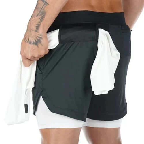 Men's Double-Layer Fitness Shorts