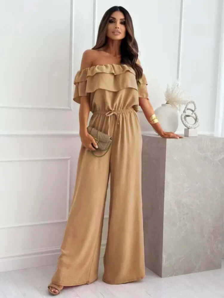 Women's Off-The-Shoulder Wide-Leg Jumpsuit