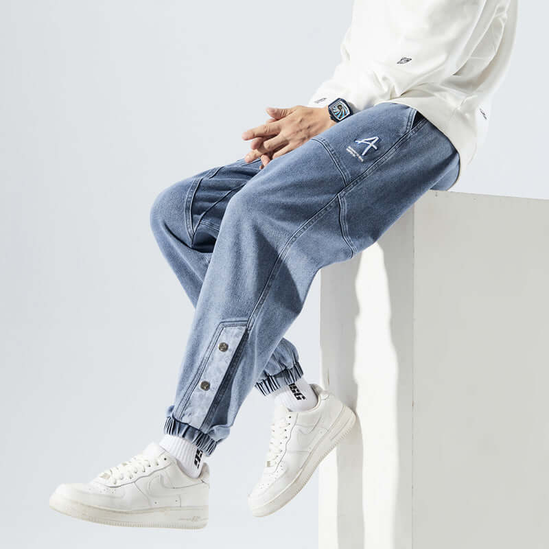Men's Denim Joggers - Relaxed Fit Casual Trousers