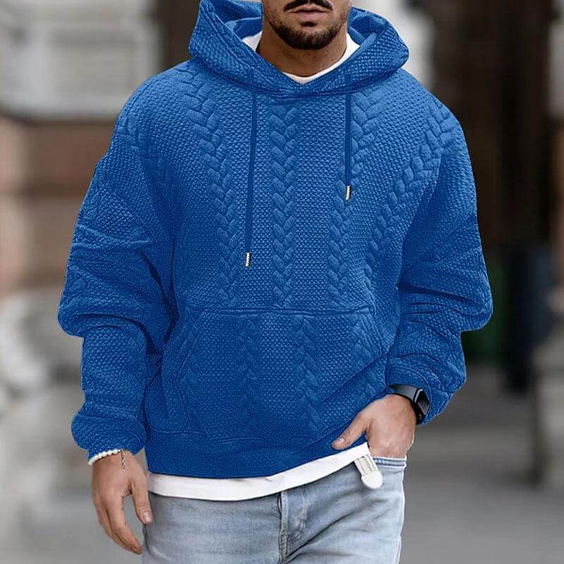 Men's Casual Long-Sleeve Knit Hoodie