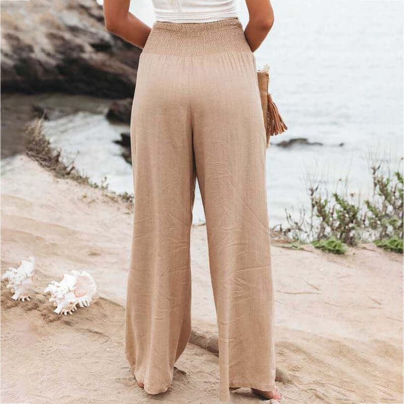 Wide Leg Linen Trousers