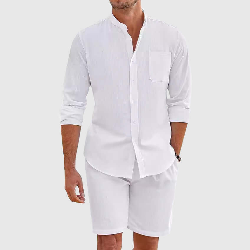 Men's Cotton Blend Shirt & Shorts Set