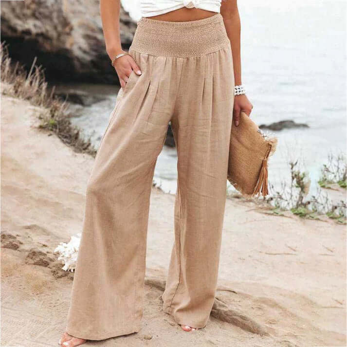 Wide Leg Linen Trousers