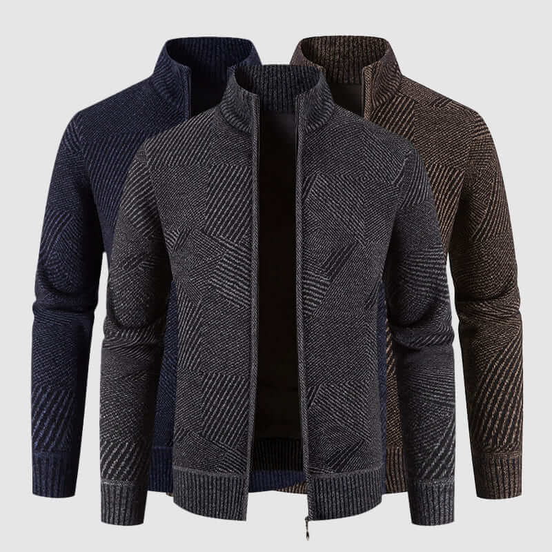 Men's Geometric Knitted Cardigan Jacket