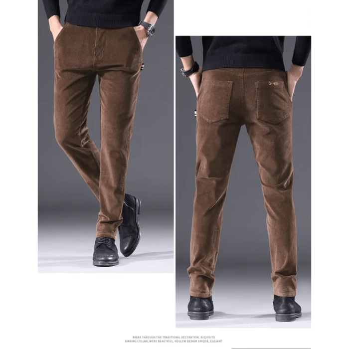 Men's Fleece-Lined Corduroy Winter Pants