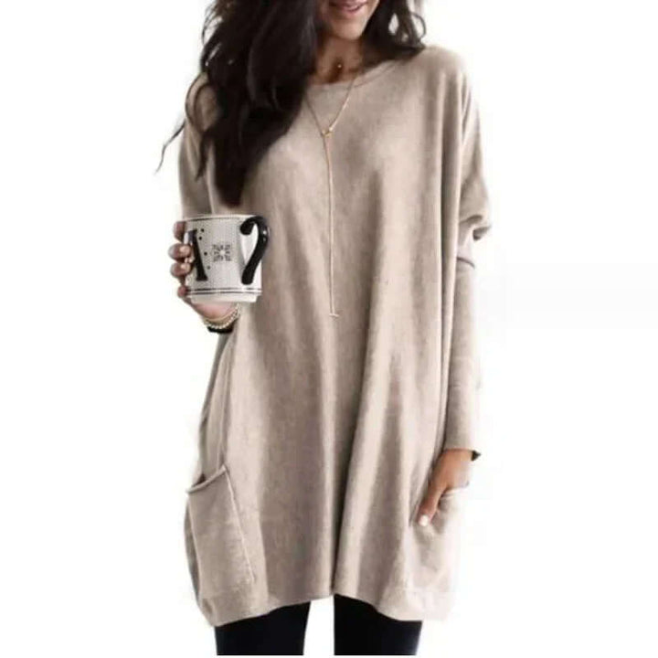 Oversized Cotton Tunic Sweater for Women