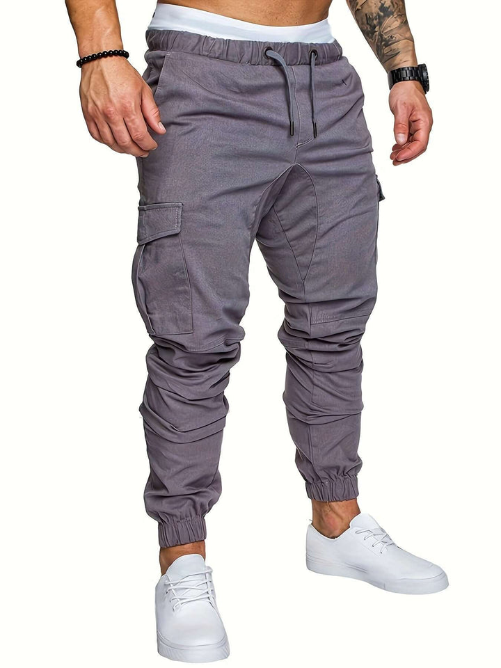Men's Cargo Jogger Pants with Elastic Waist