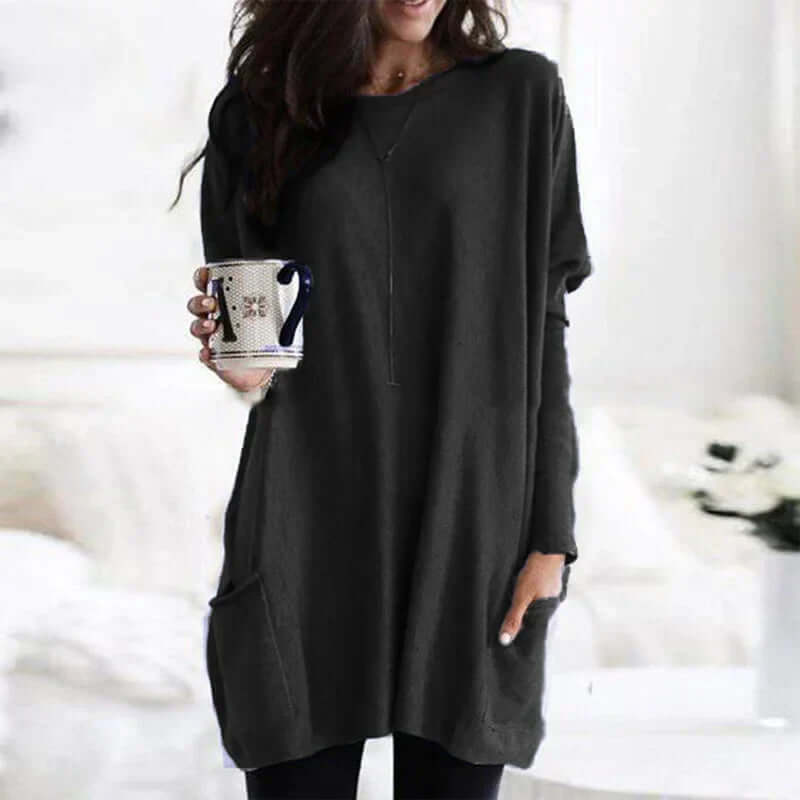 Oversized Cotton Tunic Sweater for Women