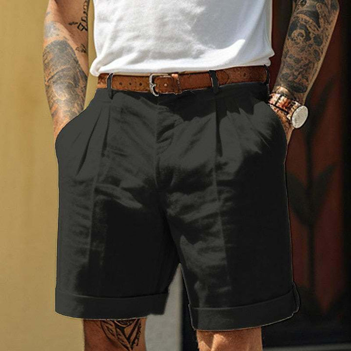 Men's Linen Blend Pleated Shorts