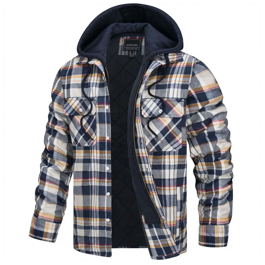 Men's Checked Long Sleeve Casual Jacket