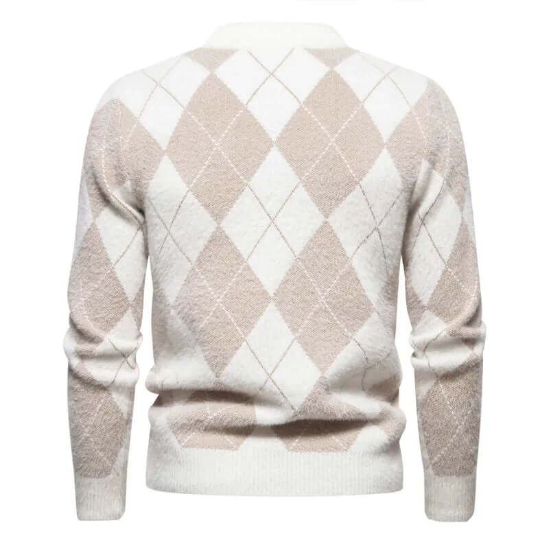 Men's Knitted Argyle Sweater