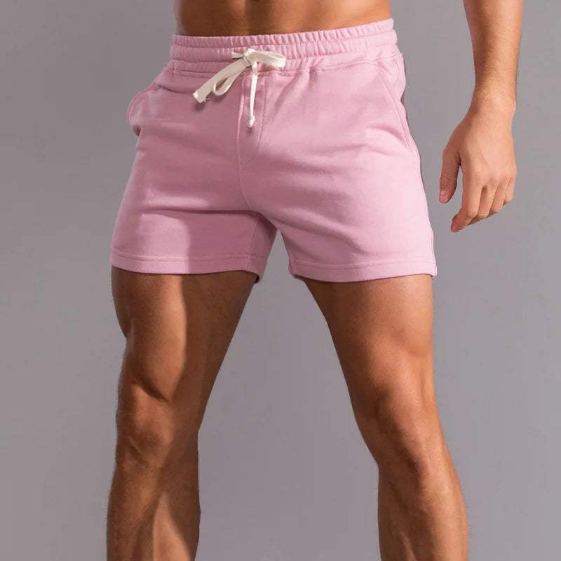 Men's Cotton Casual Shorts with Elastic Waistband