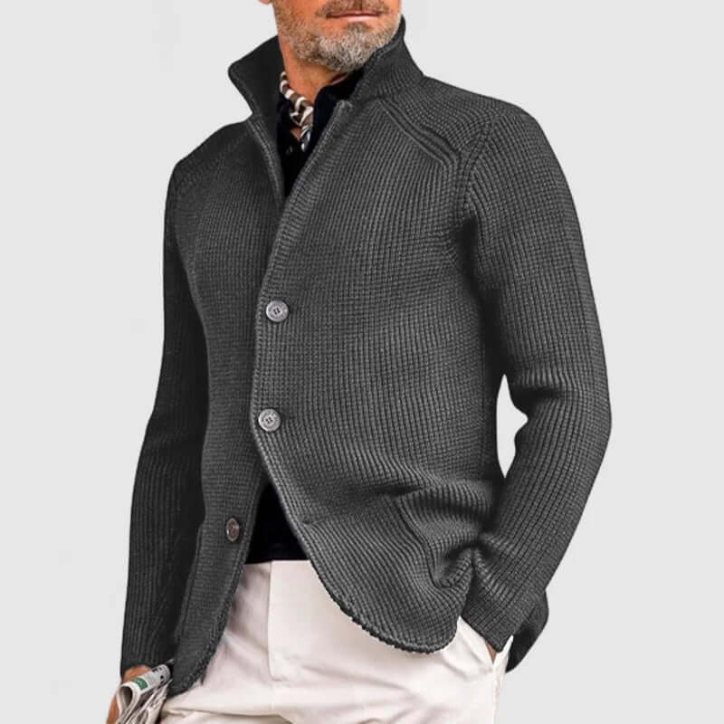 Men's Knitted Cardigan with Pockets