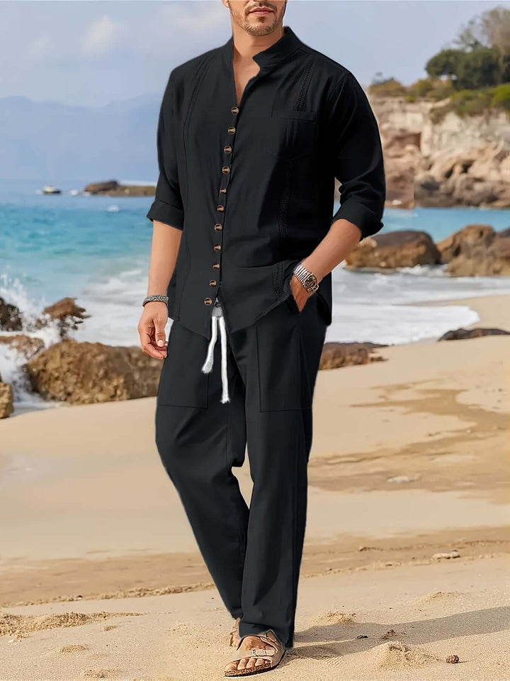 Men's Linen Blend Beach Set
