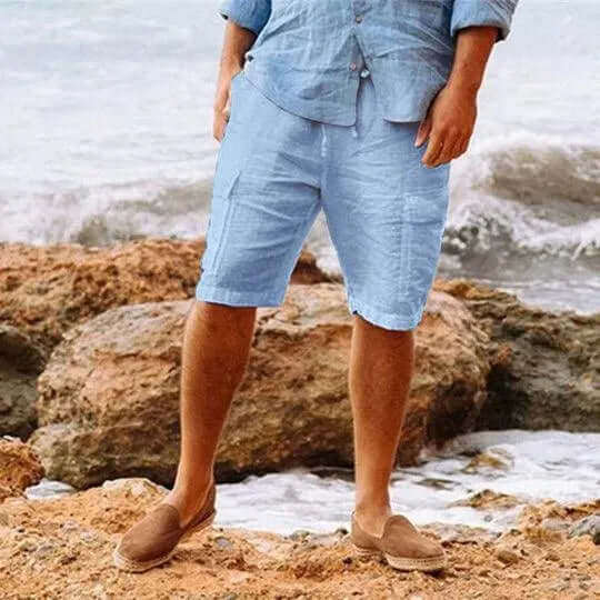 Men's Linen Blend Casual Shorts
