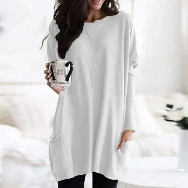 Oversized Cotton Tunic Sweater for Women