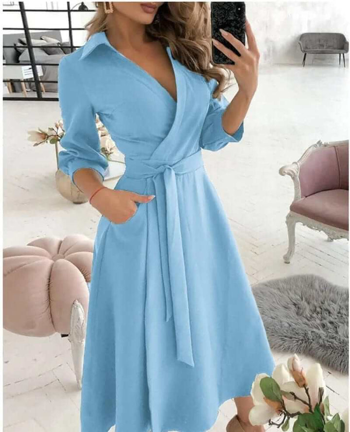 Women's Elegant Wrap Midi Dress