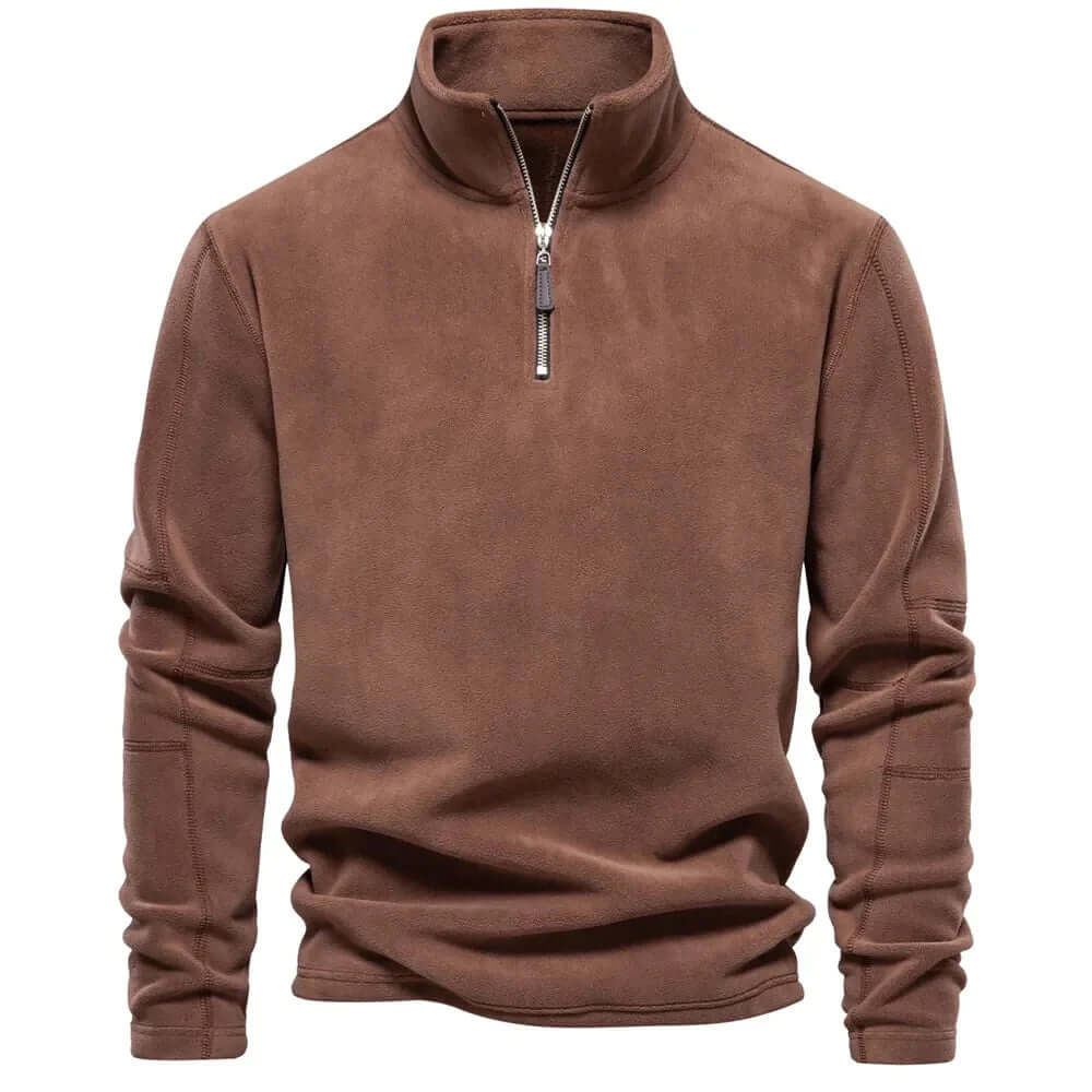 Men's Fleece Jacket with Stand-Up Collar