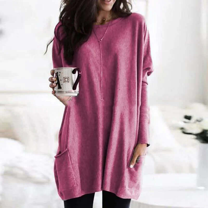Oversized Cotton Tunic Sweater for Women