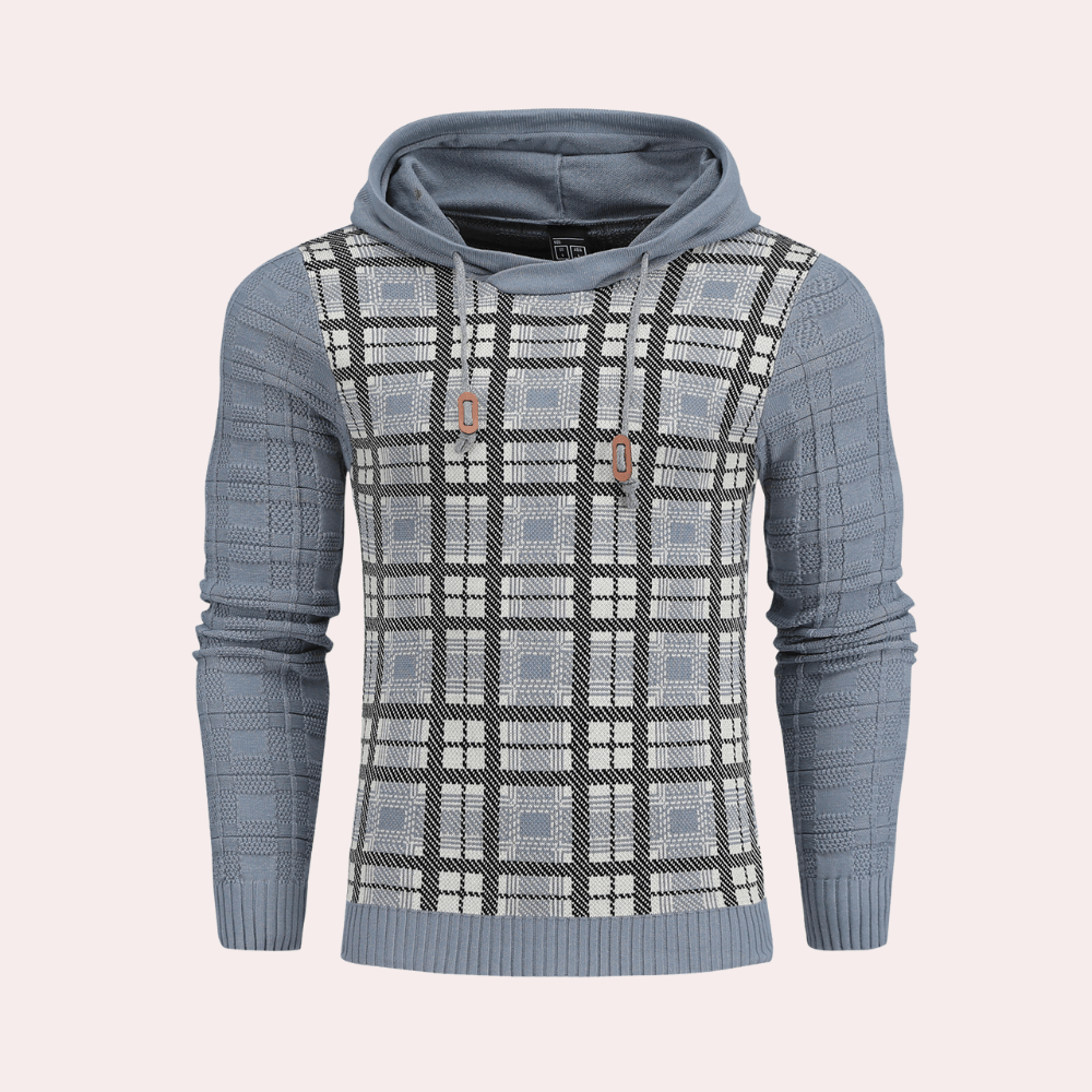 Men's Checkered Knit Sweater - Warm - Stylish