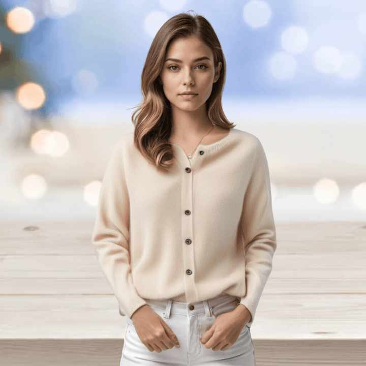 Women's Cashmere Cardigan with V-Neck
