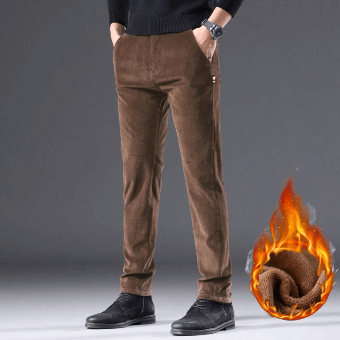 Men's Fleece-Lined Corduroy Winter Pants