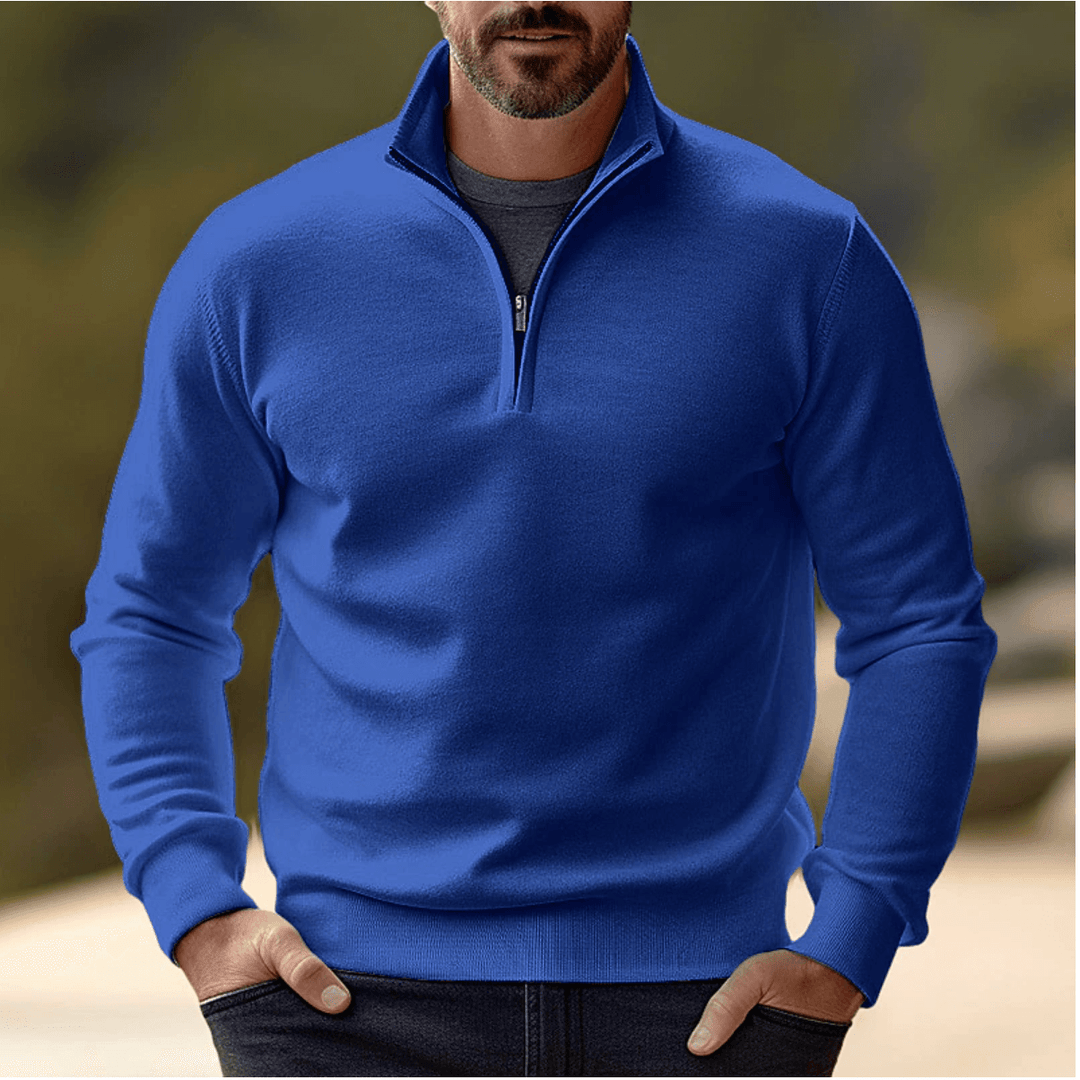 Men's Half-Zip Sweater - Soft Knit Breathable Layering