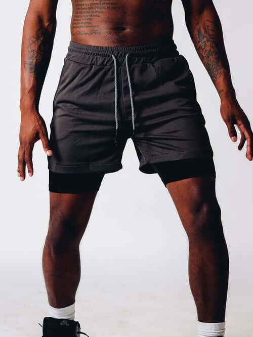 Men's Double-Layer Fitness Shorts