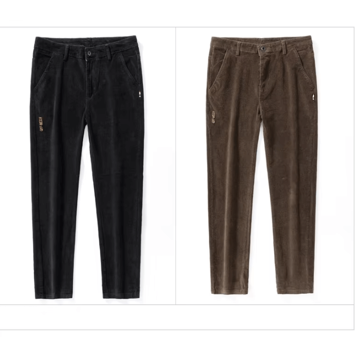 Men's Fleece-Lined Corduroy Winter Pants