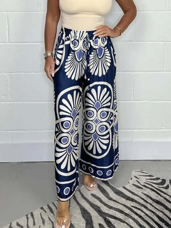 Women's Geometric Print Palazzo Pants