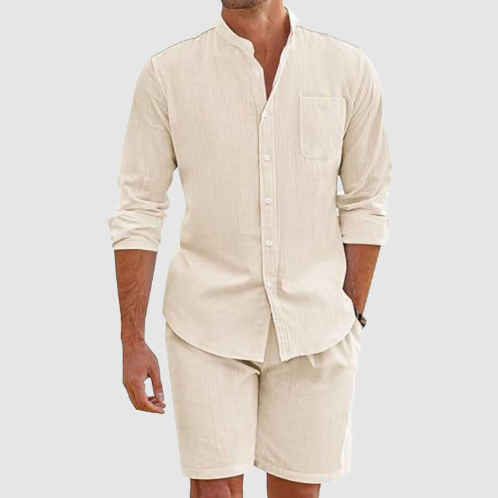 Men's Cotton Blend Shirt & Shorts Set