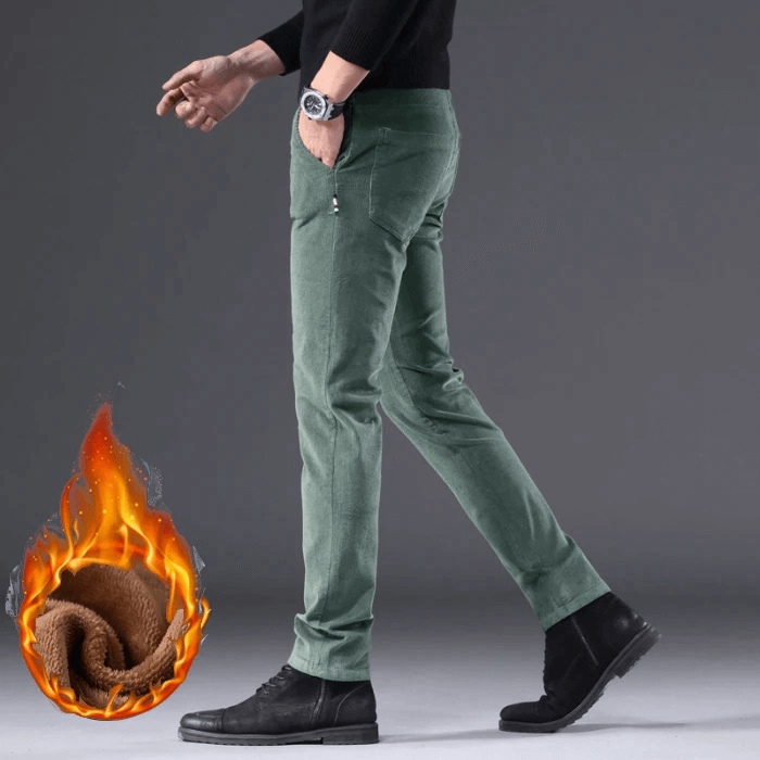 Men's Fleece-Lined Corduroy Winter Pants