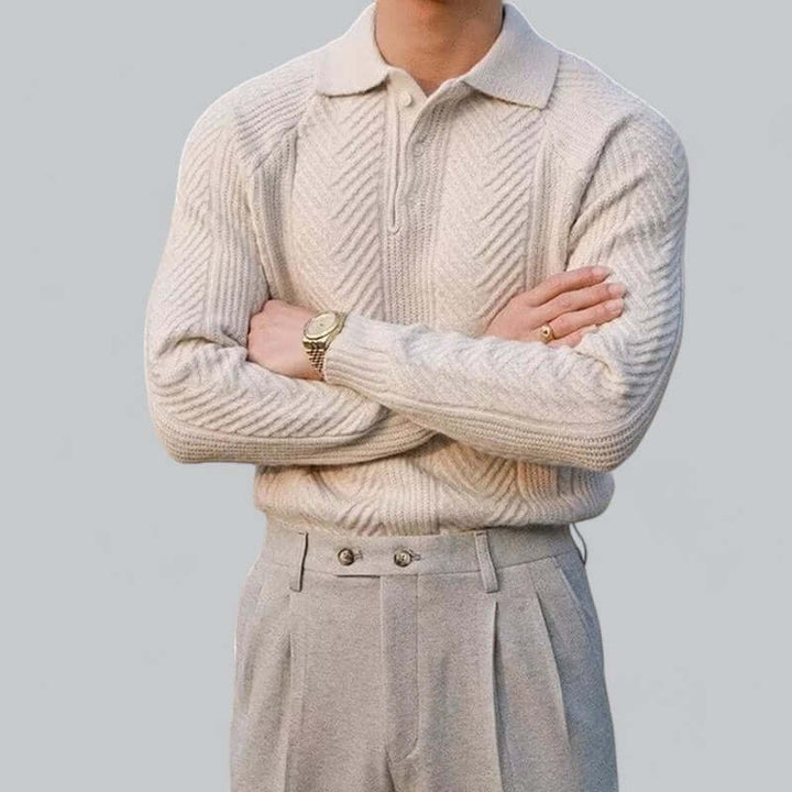 Men's Classic Long Sleeve Polo sweater