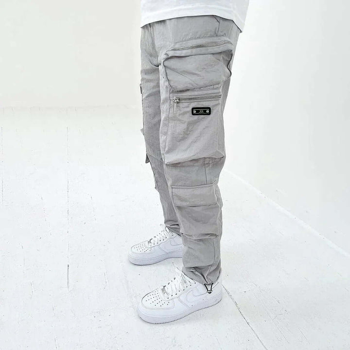 Men's Tapered Cargo Trousers with Multiple Pockets