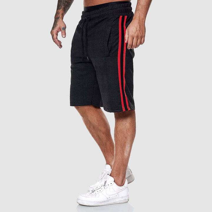 Men's Checked Drawstring Shorts with Elasticated Waist