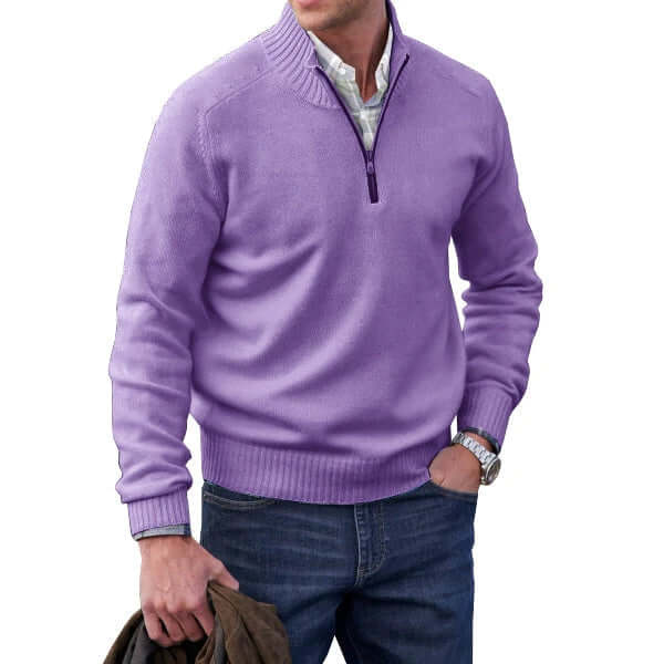 Men's Cashmere Zip Sweater