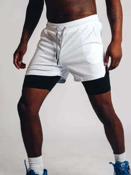 Men's Double-Layer Fitness Shorts