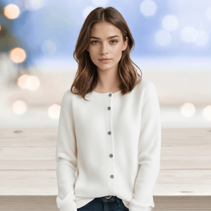 Women's Cashmere Cardigan with V-Neck
